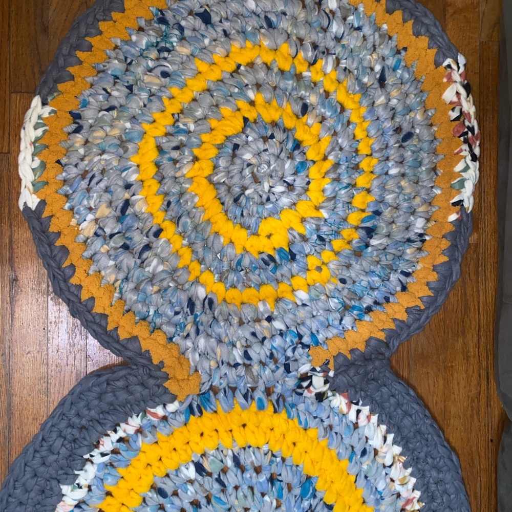 Handmade Multicolor Crochet Rug - Picture 7 of 8